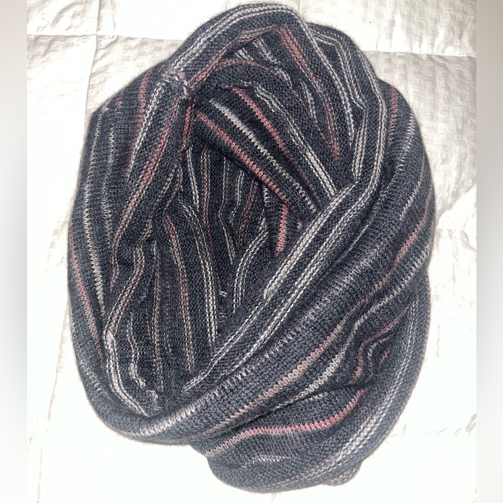 Garnet Hill Alpaca Infinity Scarf in Black and Pink